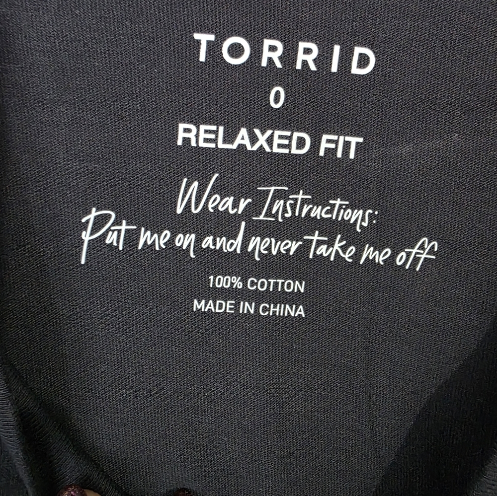 Torrid Black Graphic Tee with Sequin Sleeves - Picture 9 of 10